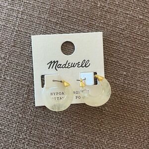 NWT Madewell Clear Hoop Earrings